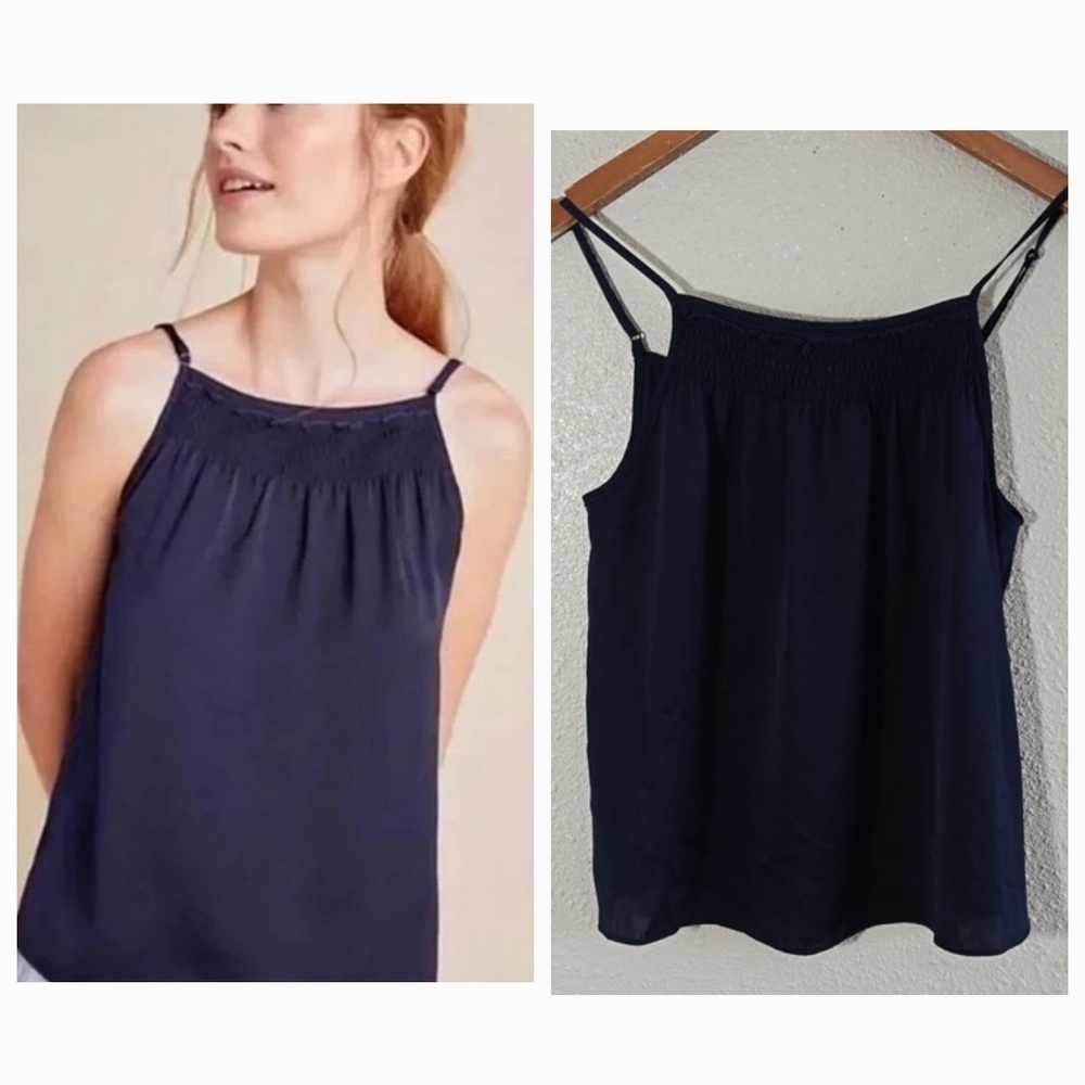 Anthropologie Navy Blue Tank Basic Top